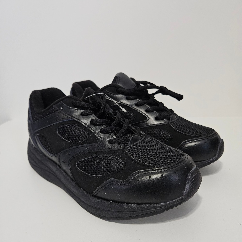 Drew Flare Tennis Shoes Womens 7N Black Leather Mesh Walking Nursing Comfort